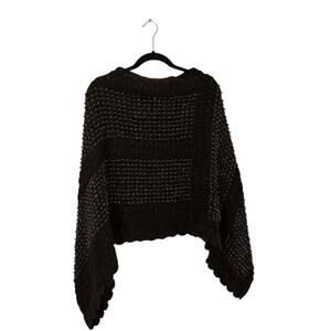 Chunky textured knit poncho sweater